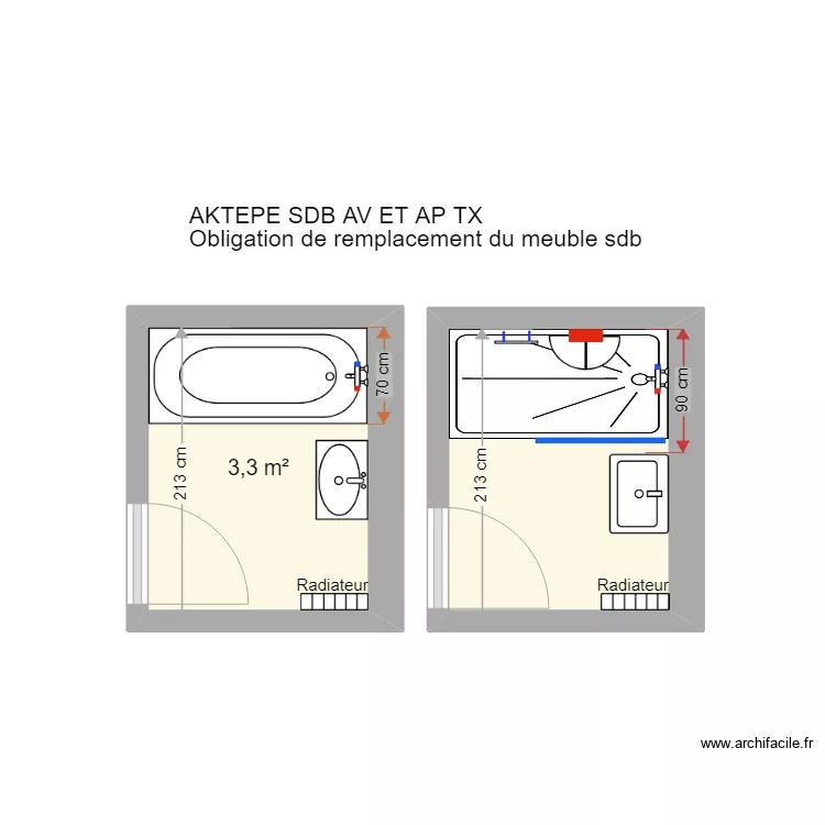 devidal avant et apres tx avec meuble. Plan de 