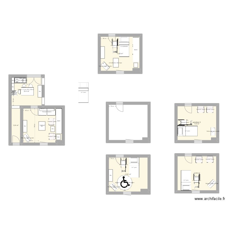 M. BOULIER Justine. Plan de 7 pièces et 76 m2