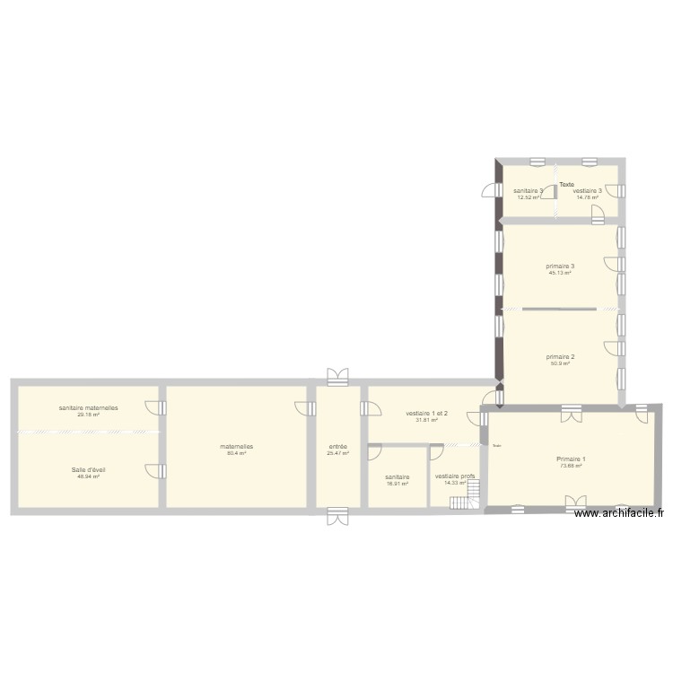 ecole bat existant v1. Plan de 0 pièce et 0 m2