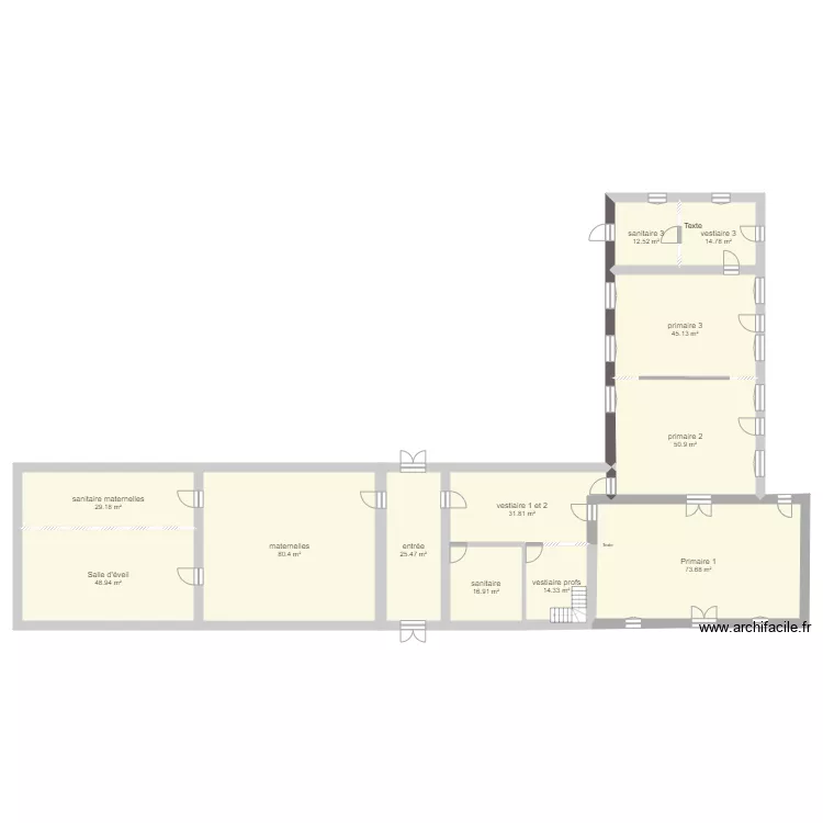 ecole bat existant v1. Plan de 