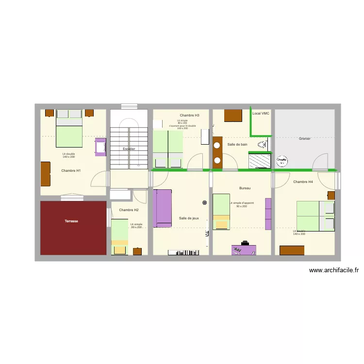 Chic &agrave; Chic Etage. Plan de 