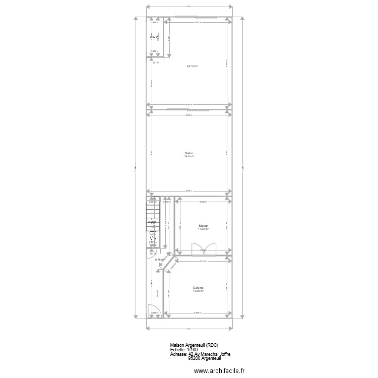 Maison RDC Echelle 1 100. Plan de 0 pièce et 0 m2