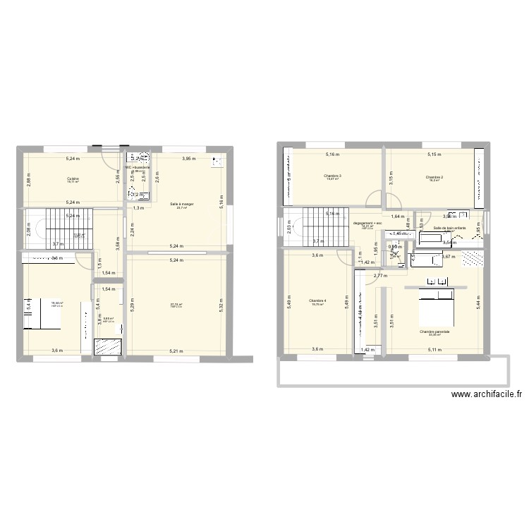 chez Rosa. Plan de 14 pièces et 215 m2
