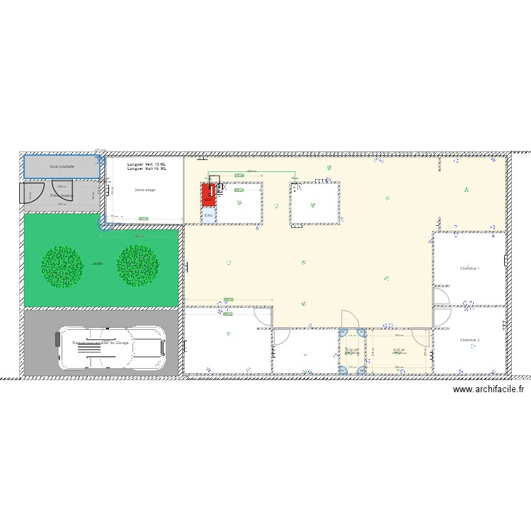 ENEDIS 2 eme etage. Plan de 30 pièces et 532 m2