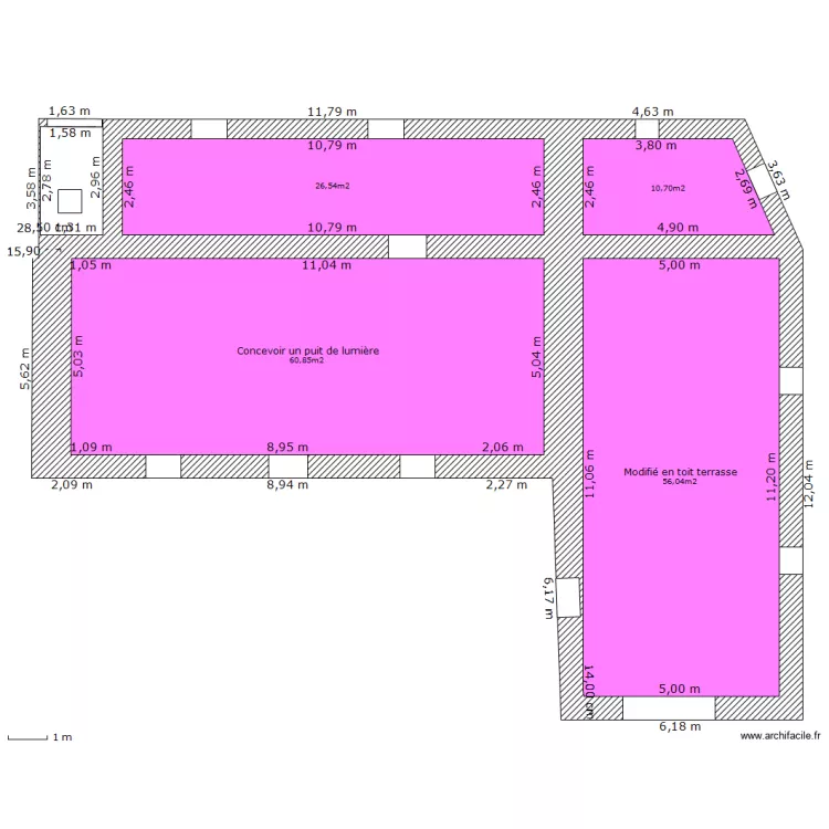 Bloc habitation stockage actuel. Plan de 