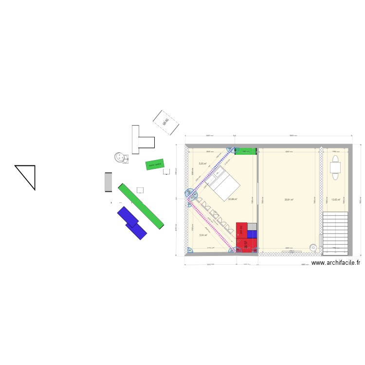 PROJET 6 CHAMBRE DANS COMBLES5. Plan de 0 pièce et 0 m2