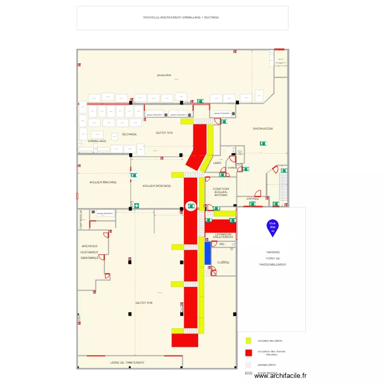 projet agencement emballage et sechage V4. Plan de 
