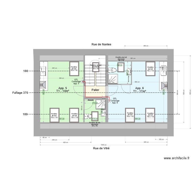 VitreNantes Etage 2 amenagement comble V5. Plan de 0 pièce et 0 m2