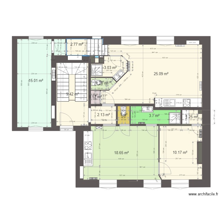 FLEURY2. Plan de 89 pièces et 500 m2