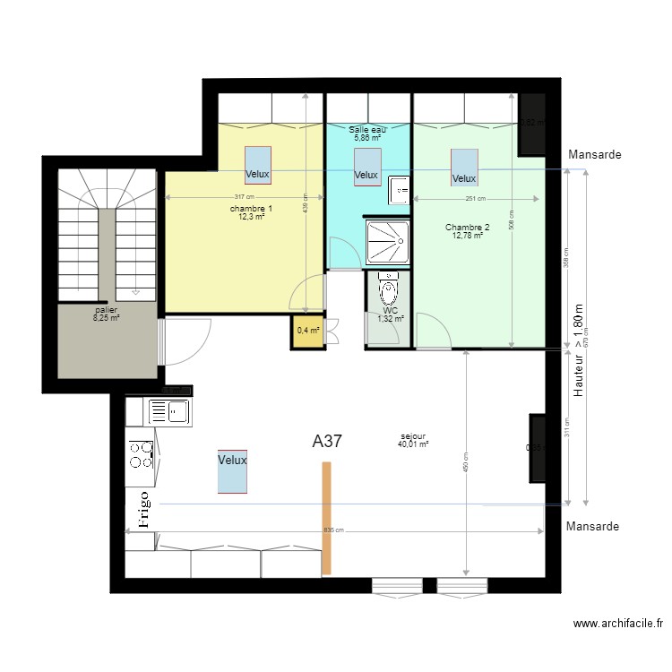 FLEURY2. Plan de 89 pièces et 500 m2