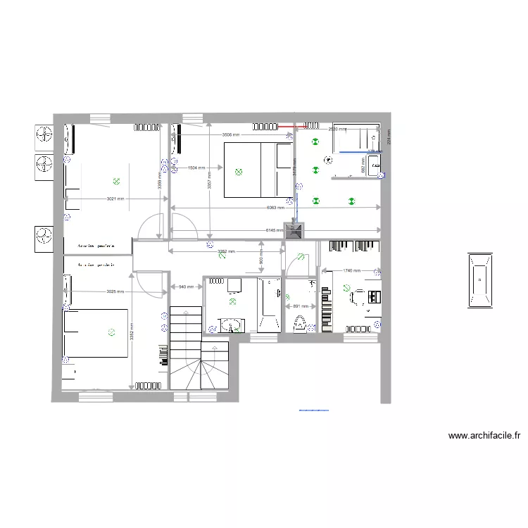 maison &eacute;tage complet. Plan de 