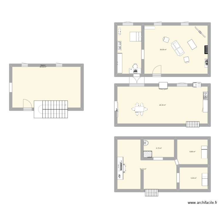 MAISON MG2. Plan de 7 pièces et 126 m2