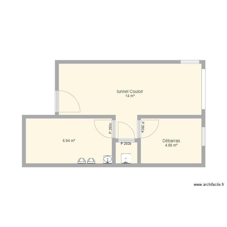 tunnel couloir. Plan de 0 pièce et 0 m2