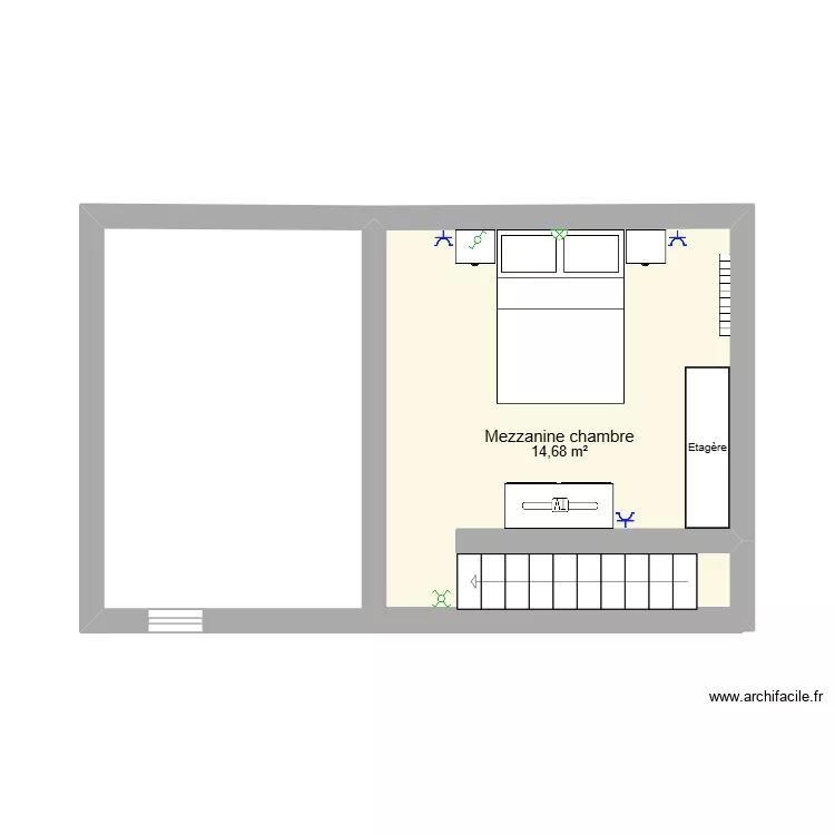 ETAGE MAISONNETTE. Plan de 1  et 15 m²
