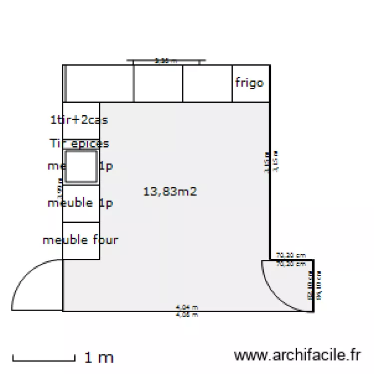 Roland Garros - Cuisine 1. Plan de 