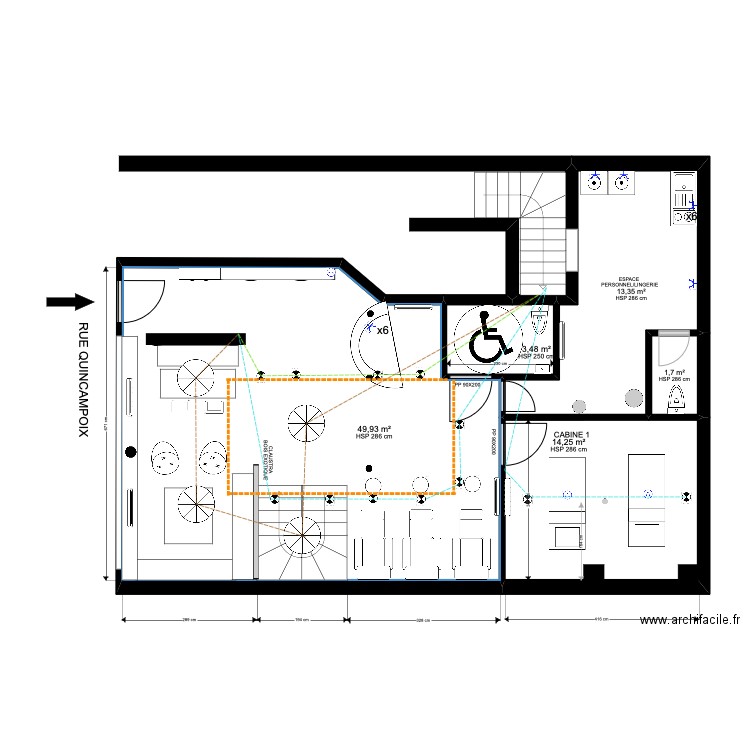 ELECTRCITÉ SOKHA ETAGE. Plan de 5 pièces et 83 m2