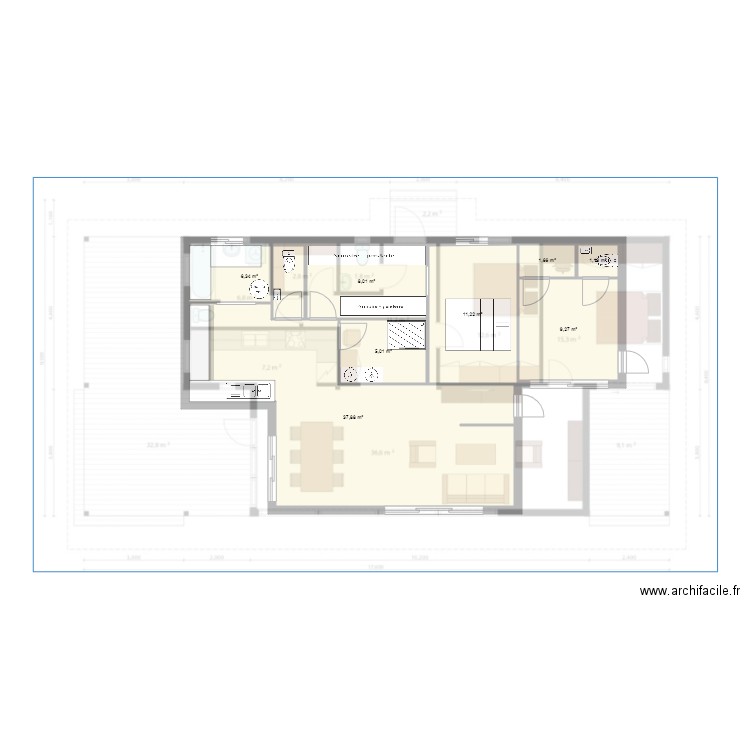 NORDIC_collec_106_T2. Plan de 8 pièces et 81 m2