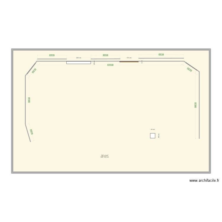 Plateau MVS vierge. Plan de 1 pièce et 161 m2