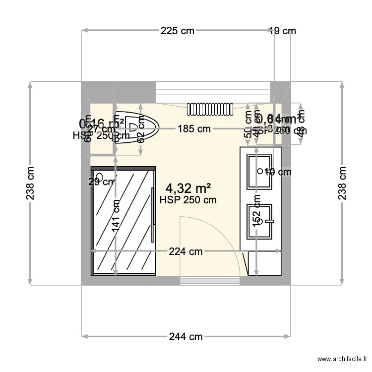 salle de bain. Plan de 0 pièce et 0 m2