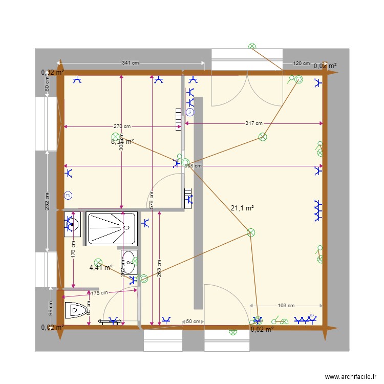 Gite Vergne 2. Plan de 7 pièces et 34 m2