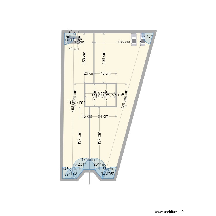 lefebvre sol. Plan de 4 pièces et 10 m2