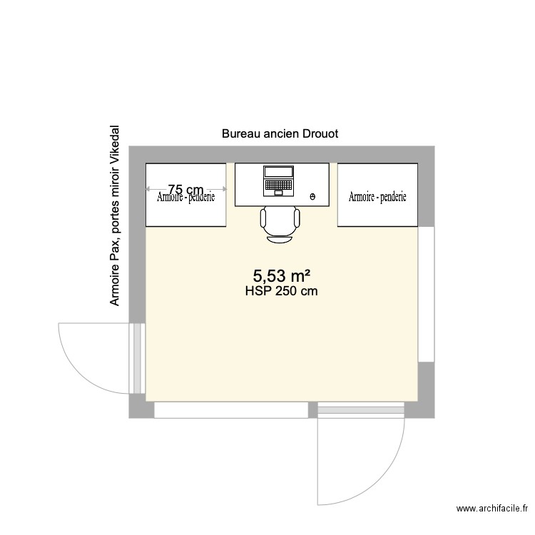 Bureau JdB. Plan de 0 pièce et 0 m2