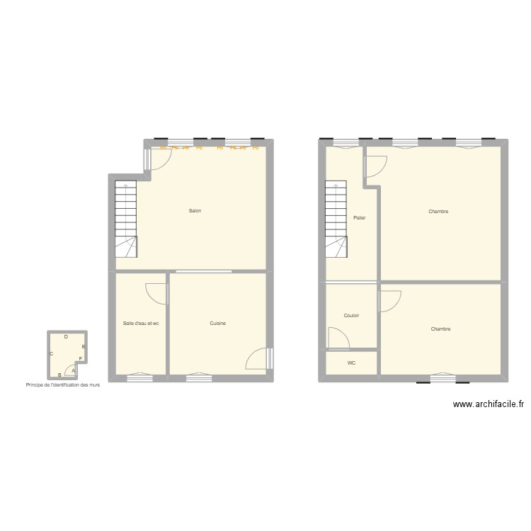 Croquis EDEL 16B. Plan de 9 pièces et 107 m2