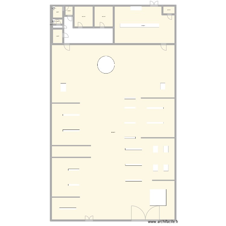 Plan complet magasin. Plan de 10 pièces et 791 m2