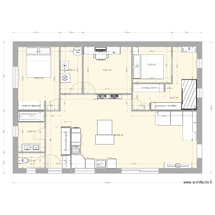 nouvelle chambre 2022 angle dif Avril 2022. Plan de 8 pièces et 88 m2