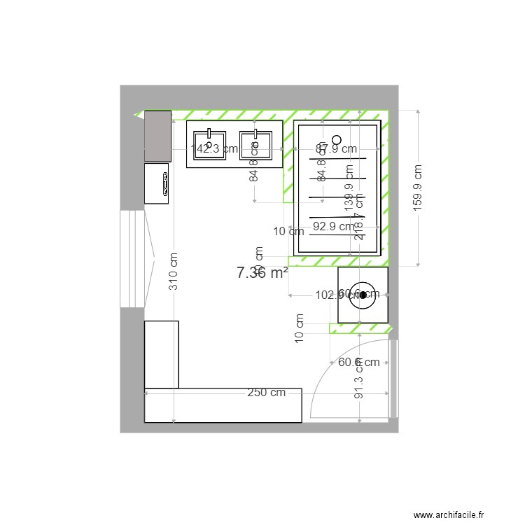 CLEMENT. Plan de 1 pièce et 7 m2