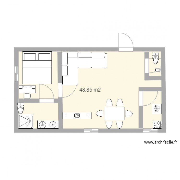 plan appartement 49 m2