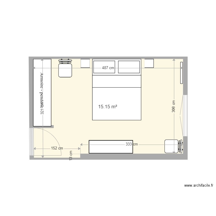 chambre parents. Plan de 0 pièce et 0 m2