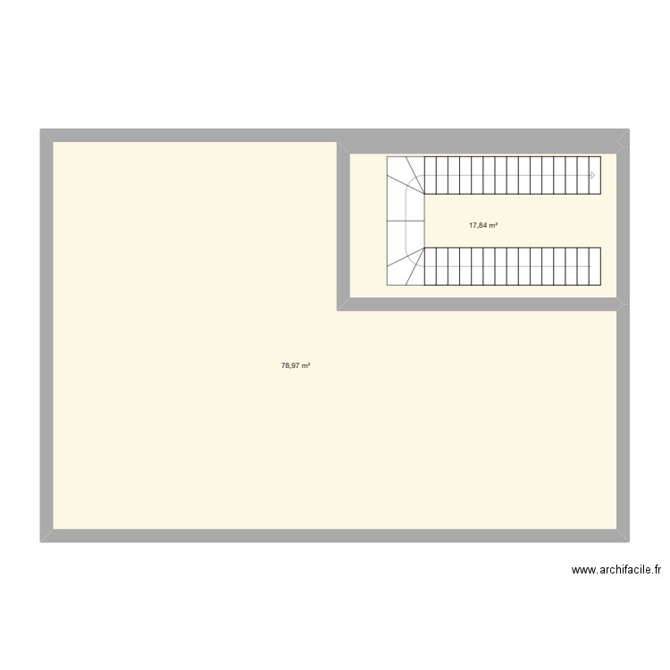 cave. Plan de 2 pièces et 97 m2