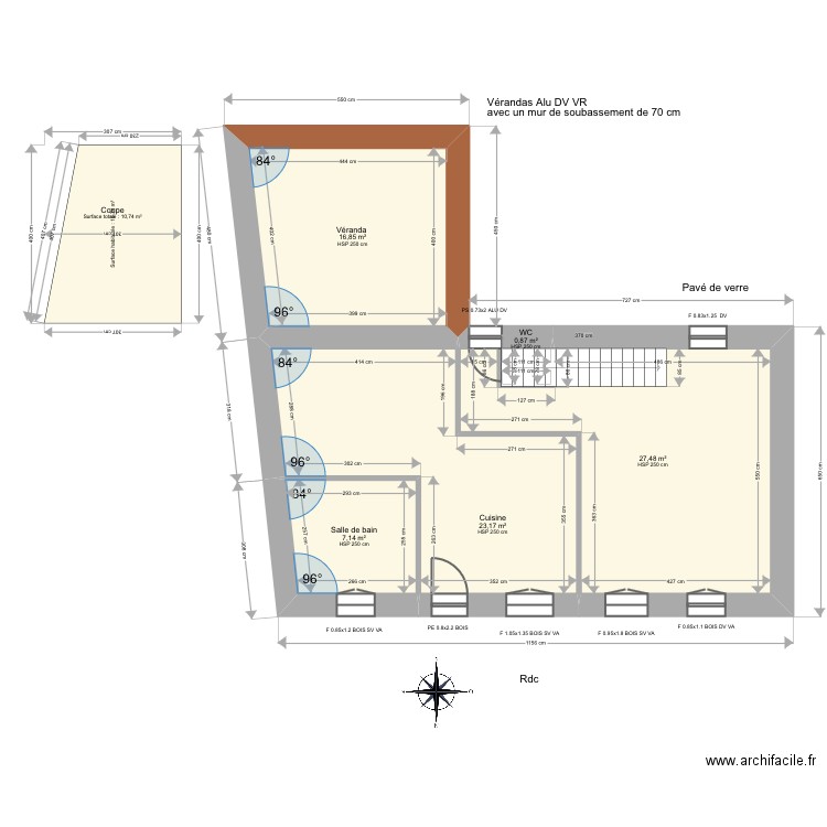 Allauze . Plan de 12 pièces et 134 m2