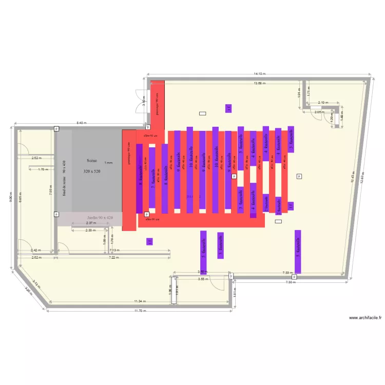 plan th&eacute;&acirc;tre V4. Plan de 