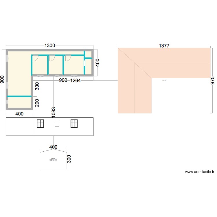 PLAN EN L. Plan de 0 pièce et 0 m2