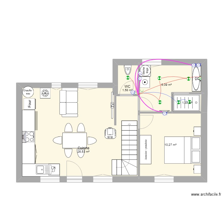 Stéphanie Brun Pontoux3 élec. Plan de 11 pièces et 91 m2