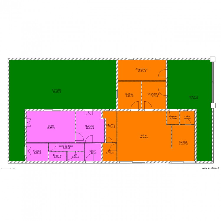 MAISON PRINCIPALE modif 2appart. Plan de 0 pièce et 0 m2