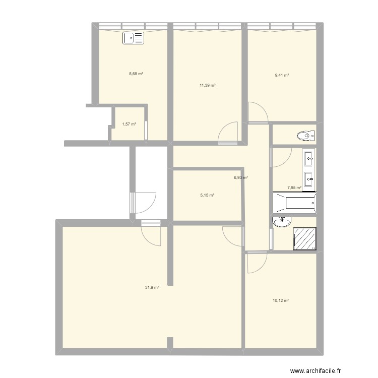 apart_10jj. Plan de 0 pièce et 0 m2