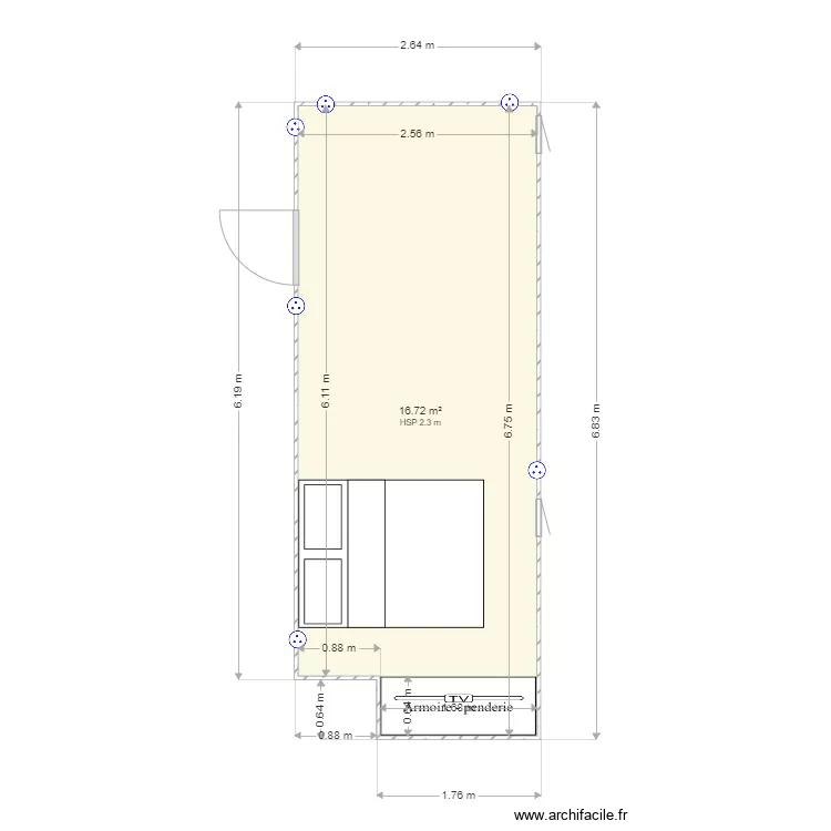 chambre romain . Plan de 