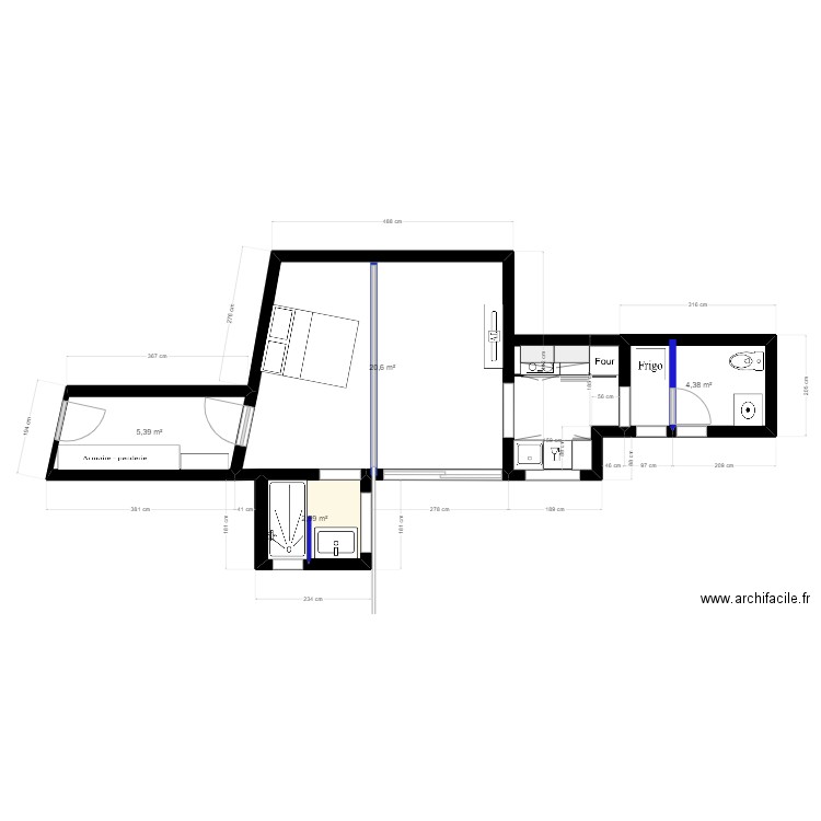 appart mon choisy 3. Plan de 4 pièces et 33 m2