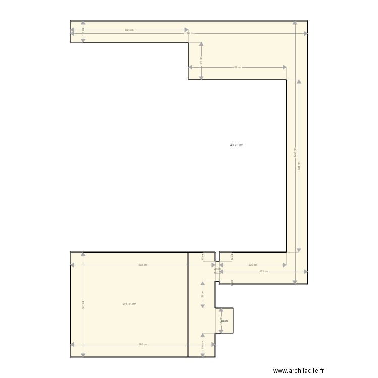 sautron cabestany. Plan de 2 pièces et 72 m2