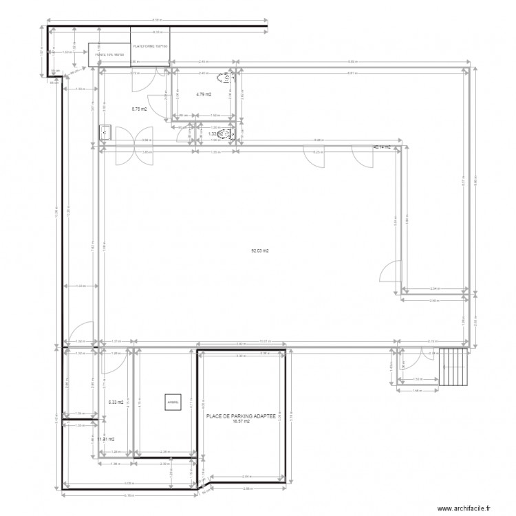 TAVERS ANCIENNE CANTINE PLAN PROJET. Plan de 0 pièce et 0 m2