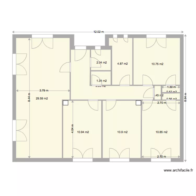 Bellande RdC Origine. Plan de 