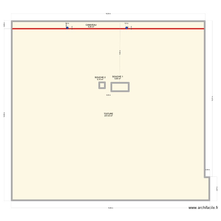 Vallé du tir  r Brisson. Plan de 4 pièces et 249 m2