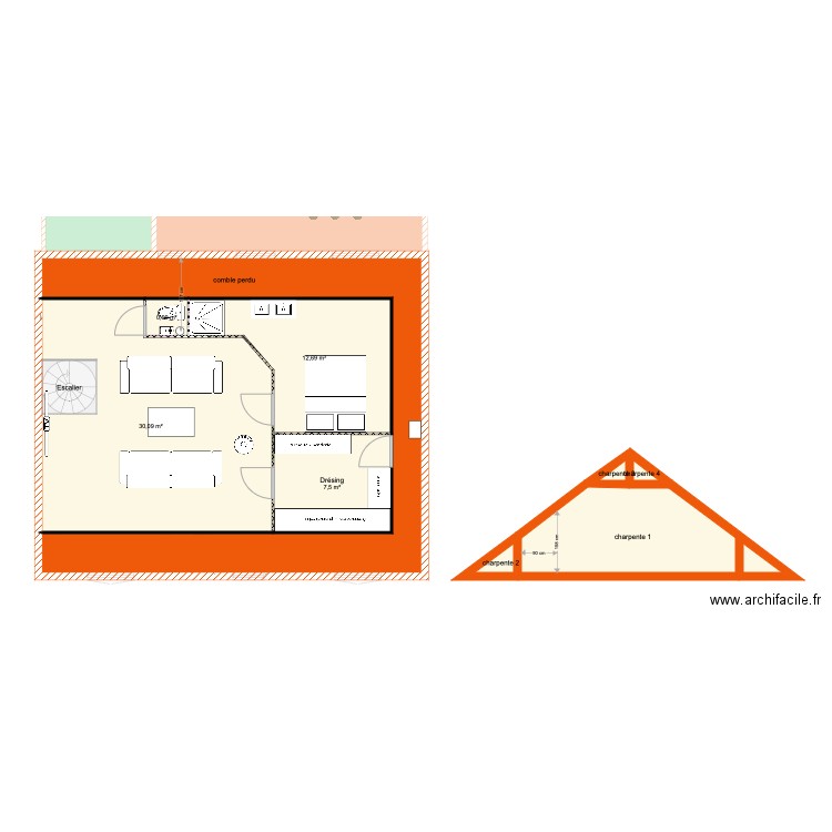 RDC maison. Plan de 21 pièces et 199 m2