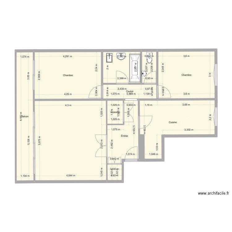 Appart Cath.. Plan de 11 pièces et 86 m2