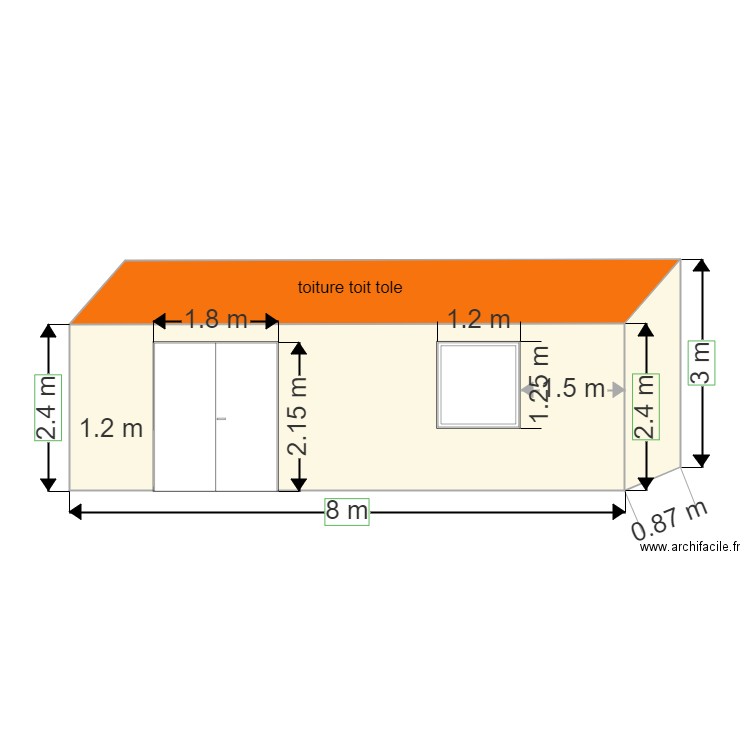 plan face garage  la teste. Plan de 3 pièces et 28 m2