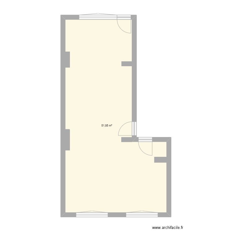 premier etage maison. Plan de 1 pièce et 52 m2