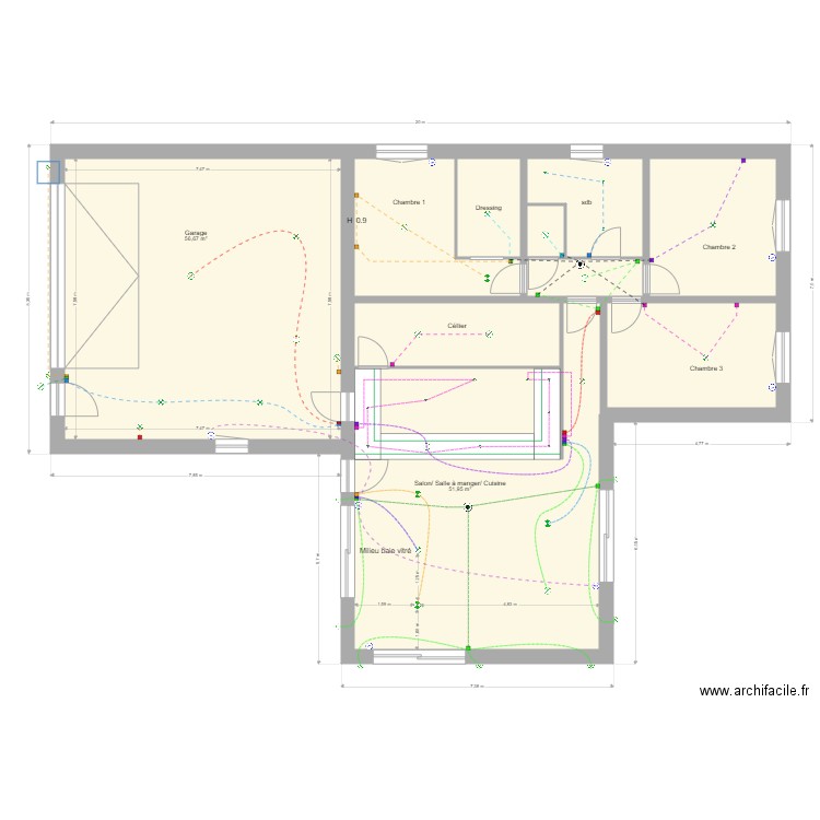 Electricité lumière. Plan de 0 pièce et 0 m2